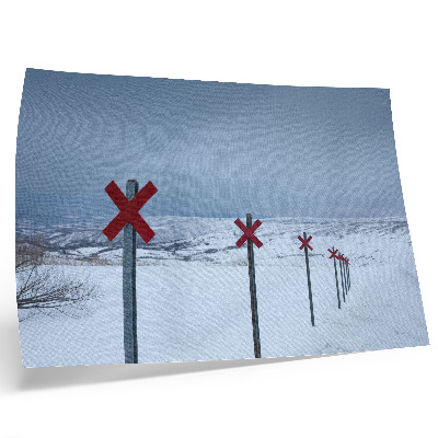 Affiche et poster Collines blanches, panneaux rouges, espace, silence
