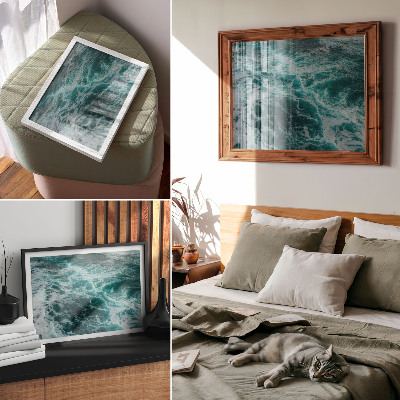 Affiche décorative Vagues turquoise de l'océan avec de l'écume blanche