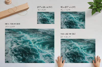 Affiche décorative Vagues turquoise de l'océan avec de l'écume blanche