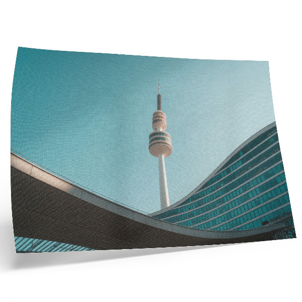 Affiche Tour de la ville moderne avec ciel bleu