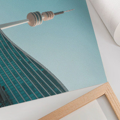 Affiche Tour de la ville moderne avec ciel bleu