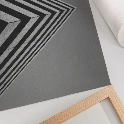 Affiche et poster avec une composition dynamique monochrome de lignes symétriques