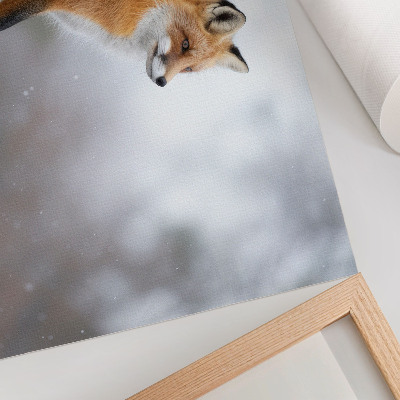 Affiche Renard dans un paysage hivernal, douce paix de la nature