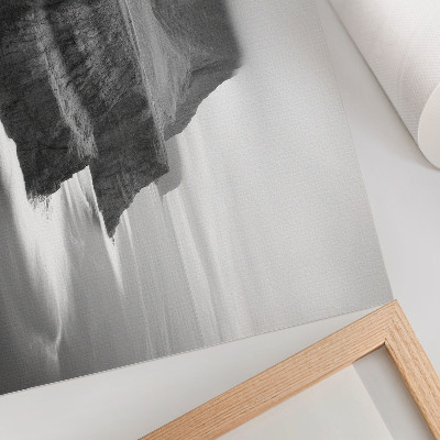 Affiche décorative Un paysage paisible avec une cascade et des montagnes
