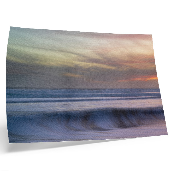 Affiche et poster Vagues pastel de l'océan et soleil couchant