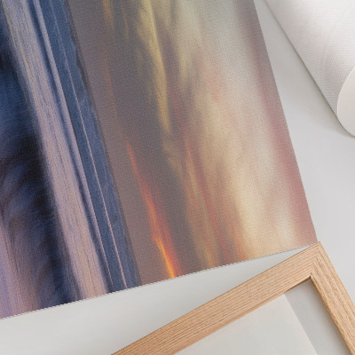 Affiche et poster Vagues pastel de l'océan et soleil couchant