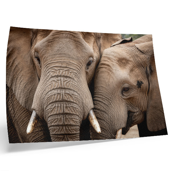 Affiche et poster Deux grands éléphants proches, teintes chaudes