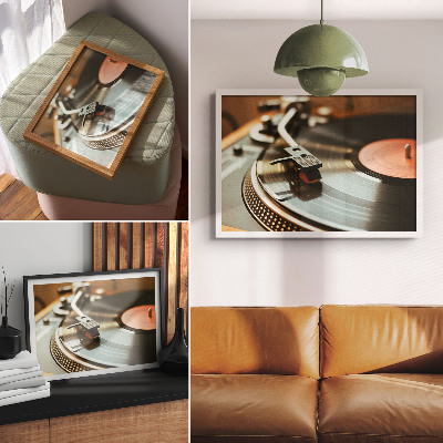 Affiche décorative Ambiance musicale vintage nostalgique, gramophone