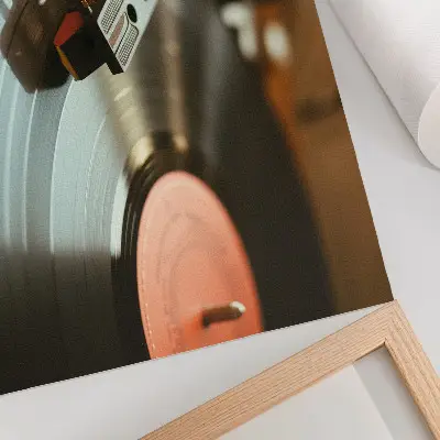 Affiche décorative représentant un gramophone au style vintage et nostalgique