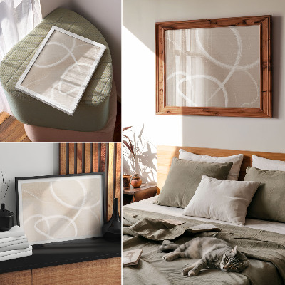 Affiche décorative Ondulations beiges subtiles et lignes délicates