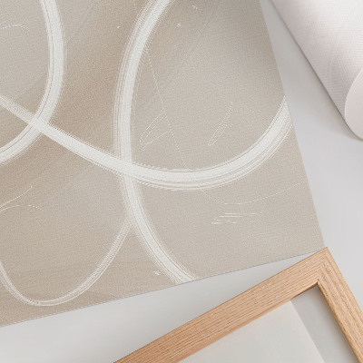 Affiche décorative Ondulations beiges subtiles et lignes délicates