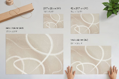 Affiche décorative Ondulations beiges subtiles et lignes délicates