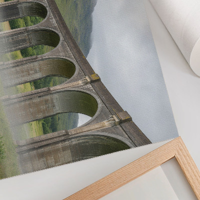 Affiche Un pont en arc majestueux au milieu de la verdure