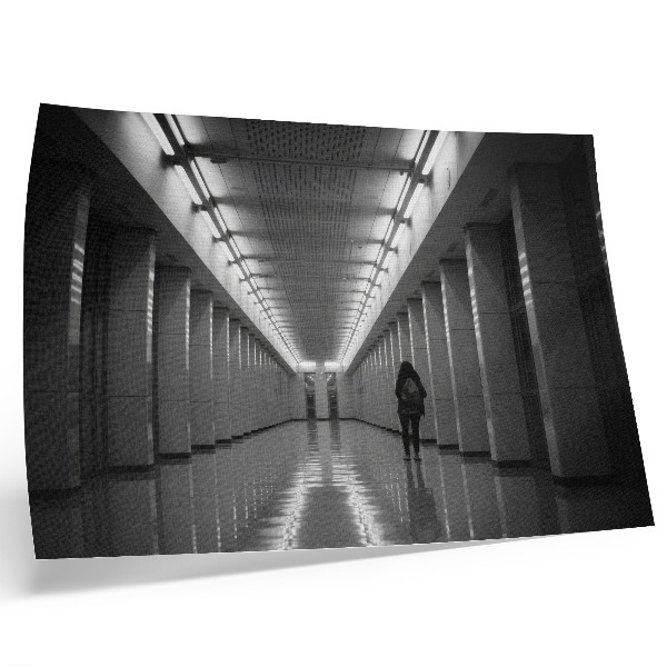 Affiche Couloir monochrome avec colonnes