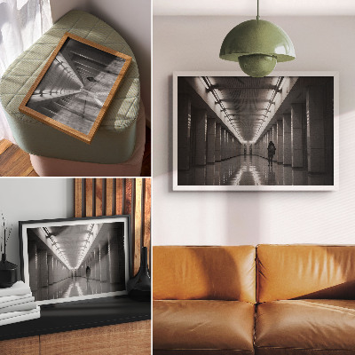 Affiche Couloir monochrome avec colonnes