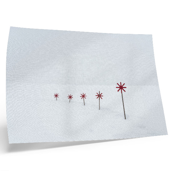 Affiche décorative Étoiles blanches et rouges minimalistes d'hiver