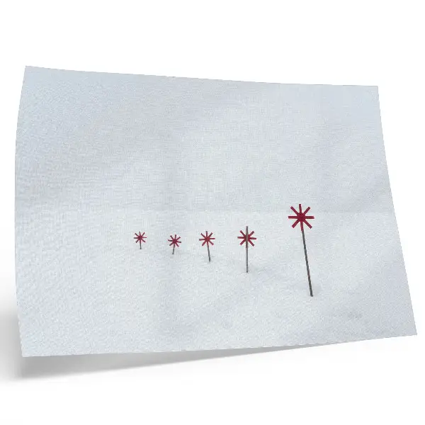 Affiche décorative étoiles minimalistes d'hiver blanches et rouges