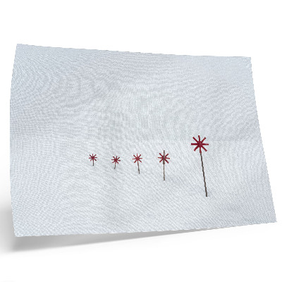 Affiche décorative Étoiles blanches et rouges minimalistes d'hiver