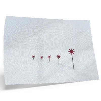 Affiche décorative étoiles minimalistes d'hiver blanches et rouges