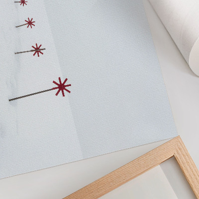 Affiche décorative Étoiles blanches et rouges minimalistes d'hiver