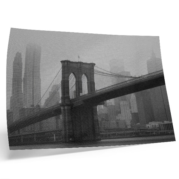 Affiche et poster Le pont et la ville dans des nuances de gris, paix et élégance