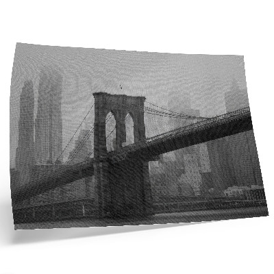 Affiche et poster Le pont et la ville dans des nuances de gris, paix et élégance