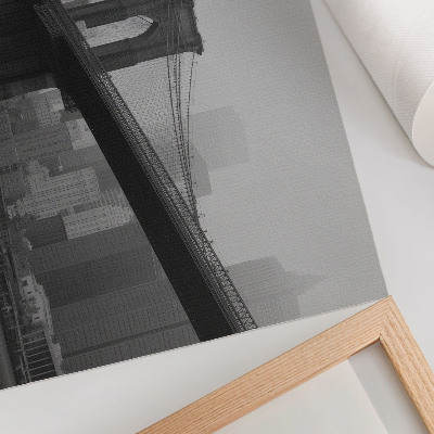 Affiche et poster Le pont et la ville dans des nuances de gris, paix et élégance