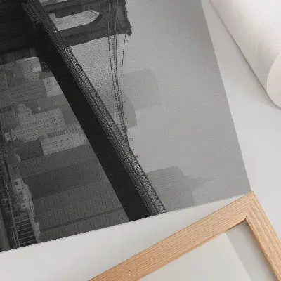 Affiche et poster représentant le pont et la ville dans des nuances de gris pour une décoration élégante et paisible