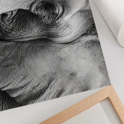 Affiche décorative éléphant monochrome aux détails minimalistes et élégants