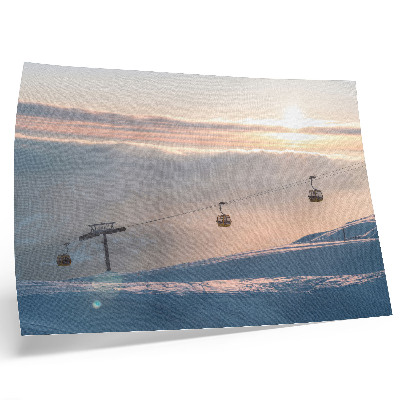 Affiche et poster Paysage d'hiver avec téléphérique