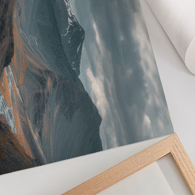 Affiche Montagnes mystérieuses, ruisseaux orangés, nuages ​​spectaculaires