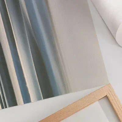 Affiche représentant de délicates vagues pastel dans des tons de bleu