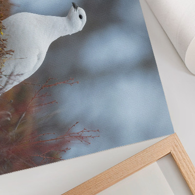 Affiche décorative Un oiseau blanc dans un décor hivernal