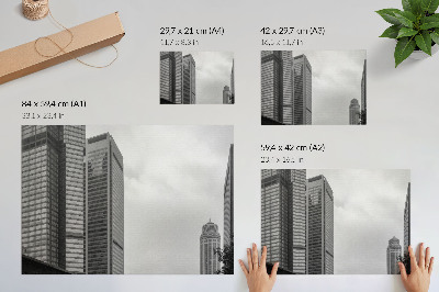 Affiche et poster gratte-ciel monochromes des villes modernes