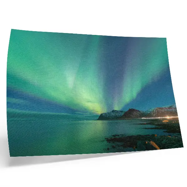 Affiche décorative aurores boréales au-dessus de la mer à l'atmosphère magique