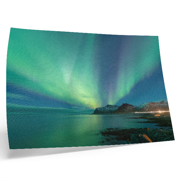 Affiche décorative Aurores boréales au-dessus de la mer, une atmosphère magique