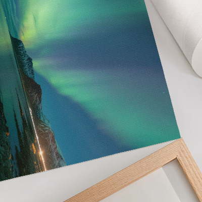 Affiche décorative Aurores boréales au-dessus de la mer, une atmosphère magique