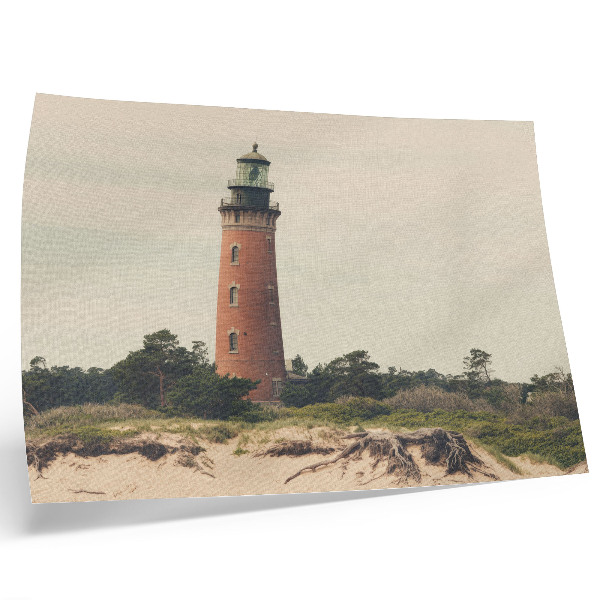 Affiche décorative Phare, sable, arbres, harmonie de la nature
