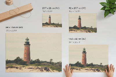 Affiche décorative Phare, sable, arbres, harmonie de la nature