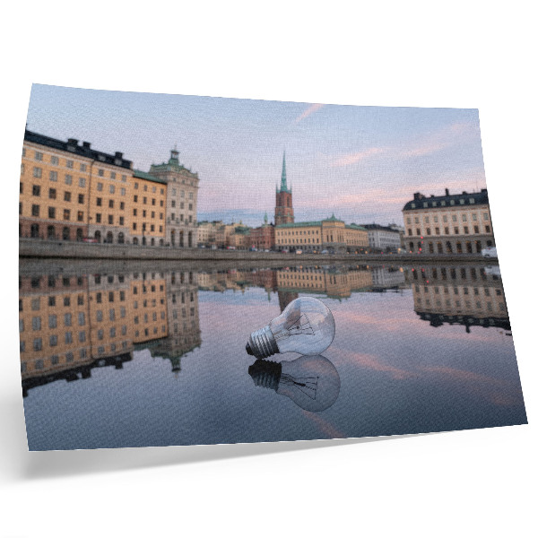 Affiche décorative Reflets de bâtiments aux teintes pastel