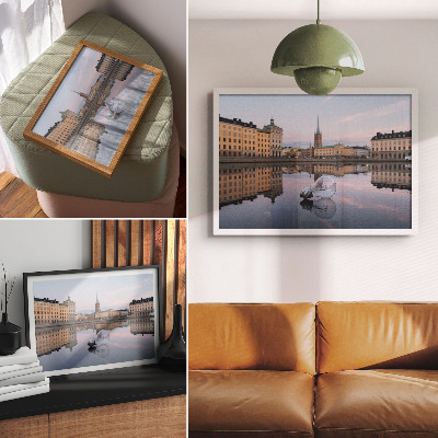 Affiche décorative Reflets de bâtiments aux teintes pastel