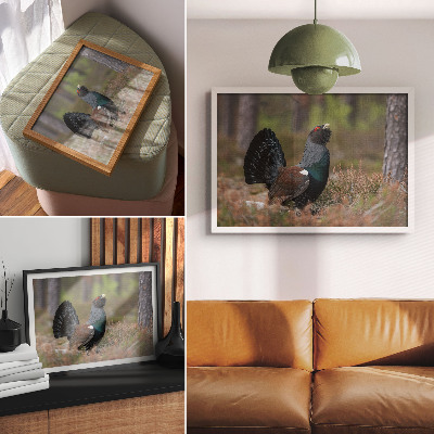 Affiche décorative Les couleurs des oiseaux, la nature de la forêt, l'atmosphère paisible
