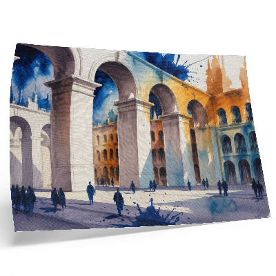 Affiche décorative L'aquarelle d'architecture urbaine tache les arches élégantes