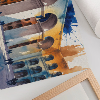 Affiche décorative L'aquarelle d'architecture urbaine tache les arches élégantes