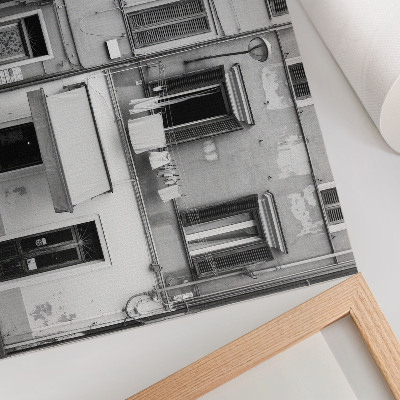 Affiche et poster La façade de l'immeuble, le contraste du noir et du blanc, le minimalisme