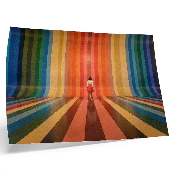Affiche et poster l'espace d'inspiration aux rayures colorées