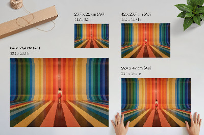 Affiche et poster L'espace d'inspiration des rayures colorées