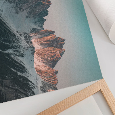 Affiche et poster Montagnes aux teintes pastel sous la lumière du soleil couchant