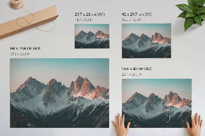 Affiche et poster Montagnes aux teintes pastel sous la lumière du soleil couchant