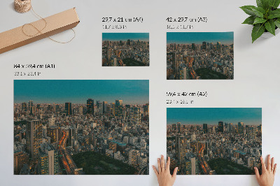 Affiche décorative Vue aérienne d'une ville moderne et dynamique